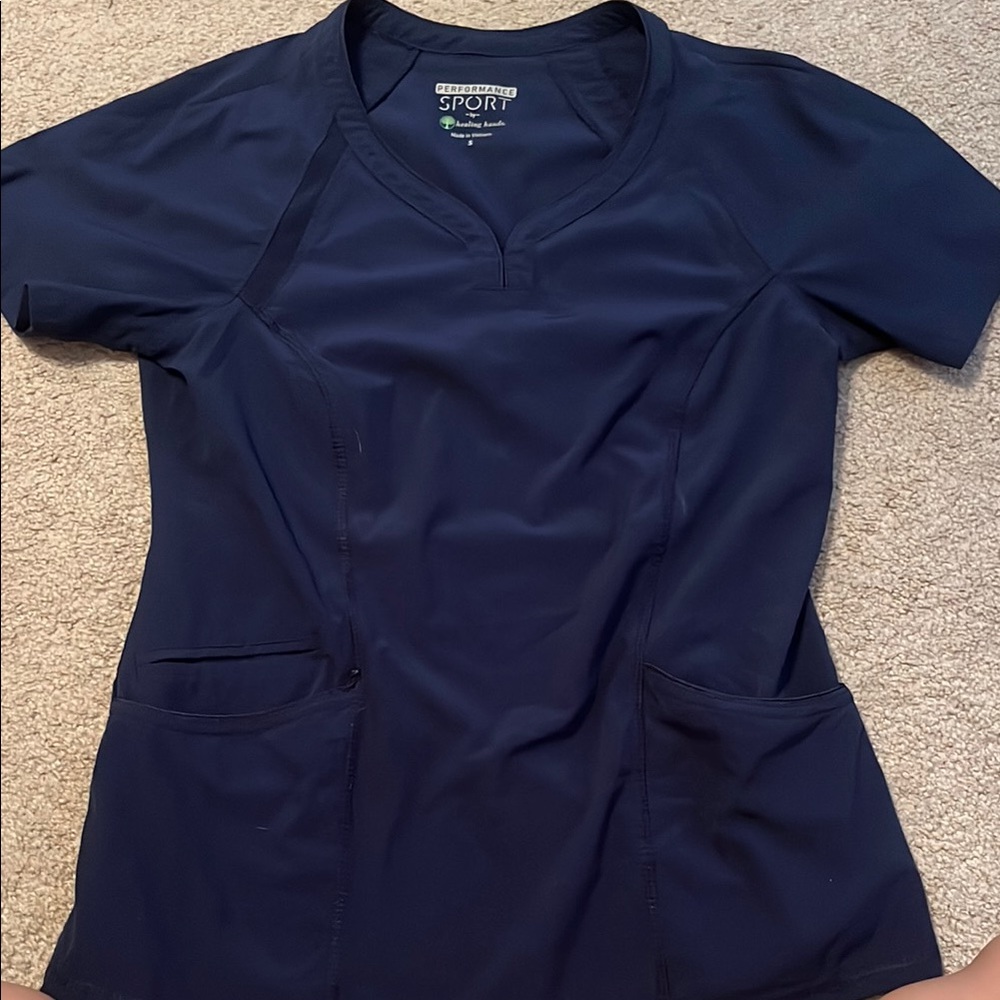 Cherokee Sport Navy Scrub Top